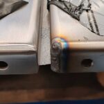 ATM Satinatura metalli. Pezzo saldato levigato e satinato da pezzo, eseguita satinatura del componente saldato acciaio inox 304